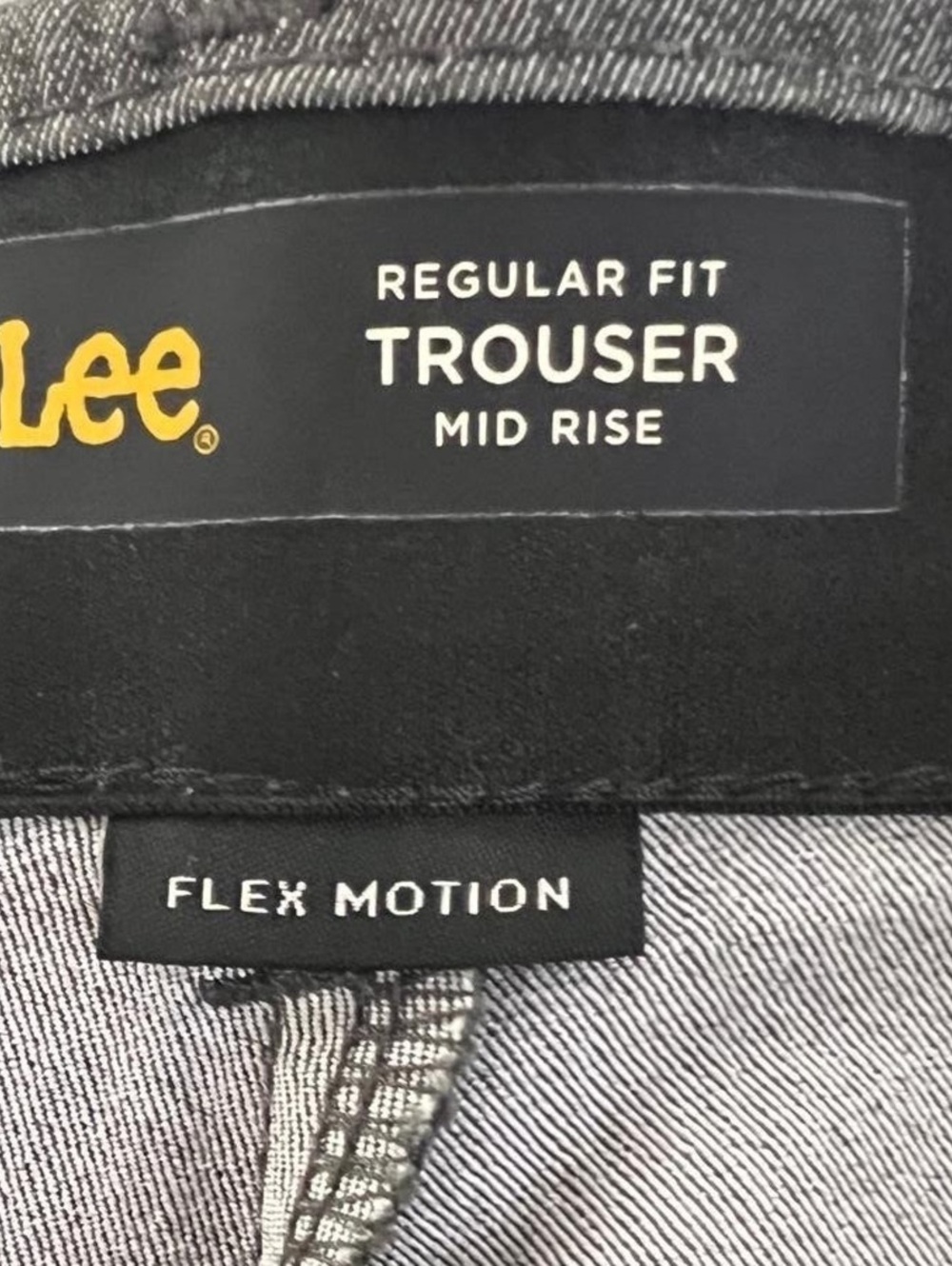 Lee Regular Fit Trouser Gray Mid Rise Regular M Flex Motion - Picture 3 of 12
